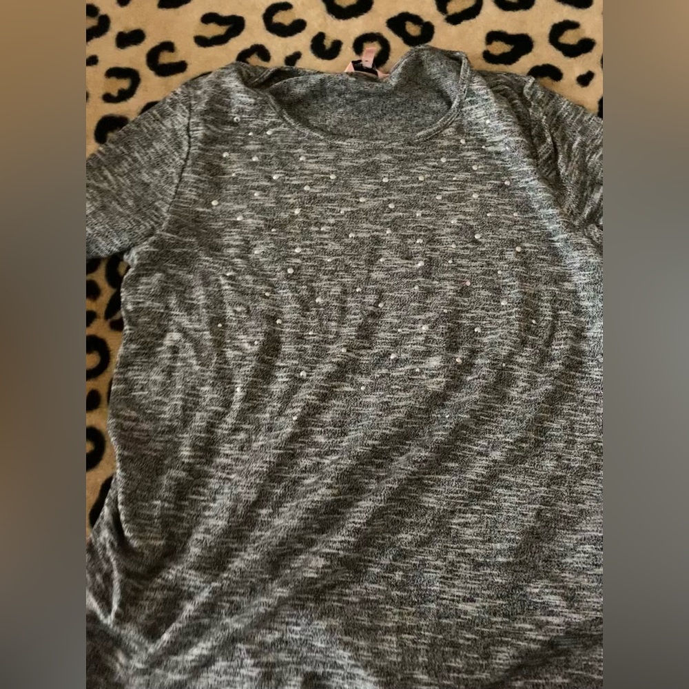 Juicy couture womens grey diamond short sleeve shirt
